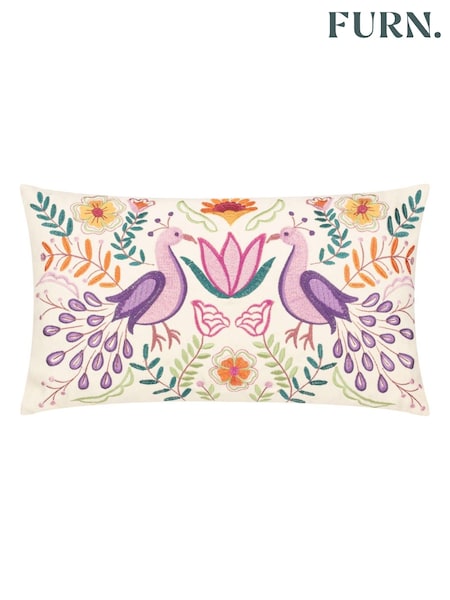 Furn Multicolour Broderie Embroidered Cushion (AK6668) | £22