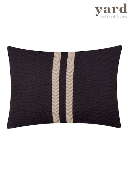 Yard Black Benton Herringbone 100% Cotton Cushion (AK6672) | £26