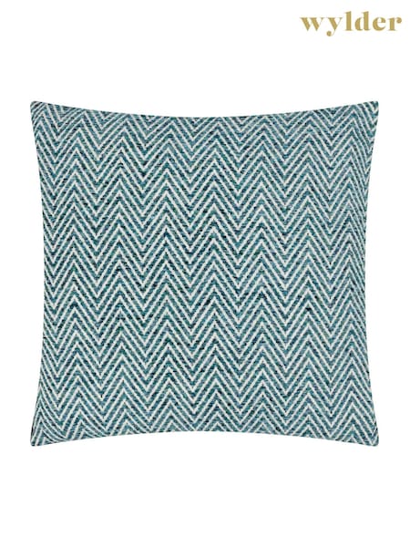 Wylder Teal Croft Jacquard Cushion (AK6676) | £24