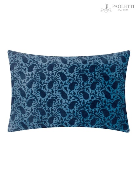 Paoletti True Blue Navy Seventy Three Boteh Paisley Cushion (AK6678) | £24