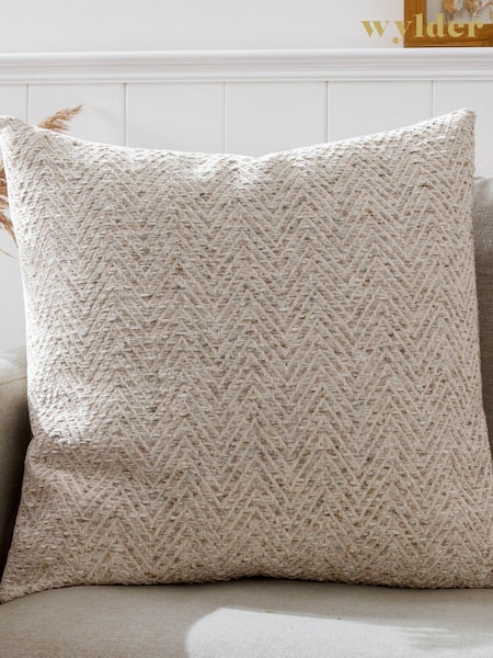 Wylder Natural Croft Jacquard Cushion (AK6679) | £24