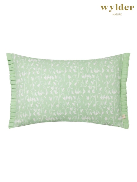 Wylder Sage Belle Floral Print 100% Cotton Frilled Cushion (AK6681) | £18