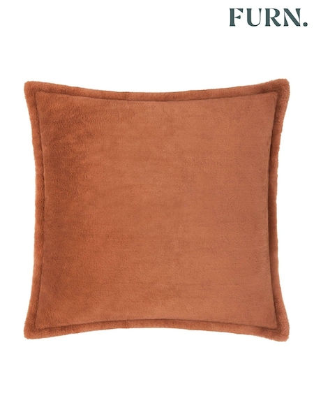 furn. Rust Large Kallu Reversible Faux Fur Cushion (AK6683) | £30