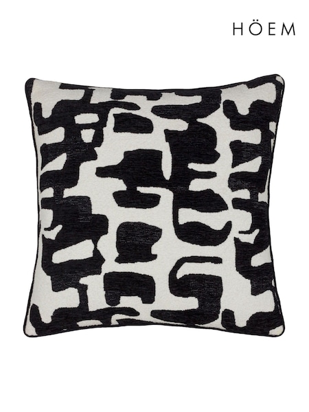 HÖEM Black/White Caval Jacquard Chenille Cushion (AK6687) | £26