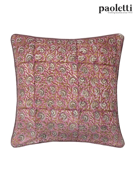 Paoletti Rose Violet Seventy Three Chedworth Piped 100% Cotton Cushion (AK6691) | £26