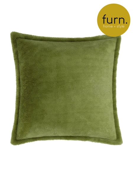 furn. Olive Large Kallu Reversible Faux Fur Cushion (AK6693) | £30