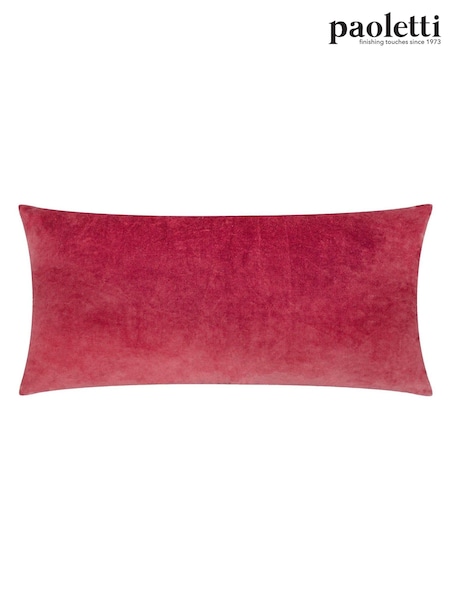 Paoletti RubyGold Seventy Three Laurel Embroidered Geometric 100% Cotton Cushion (AK6706) | £30