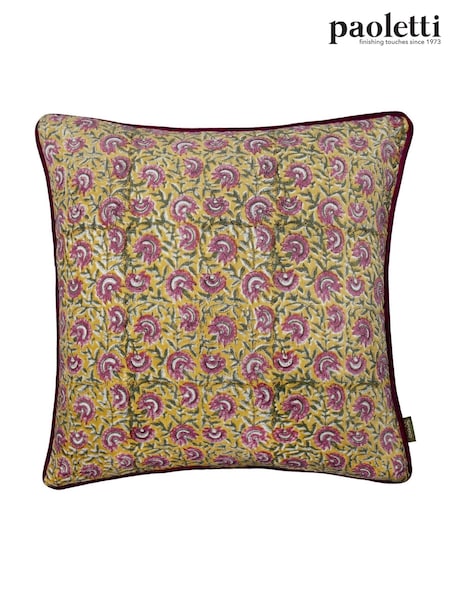 Paoletti Gold or Rose Seventy Three Chedworth Piped 100% Cotton Cushion (AK6726) | £26