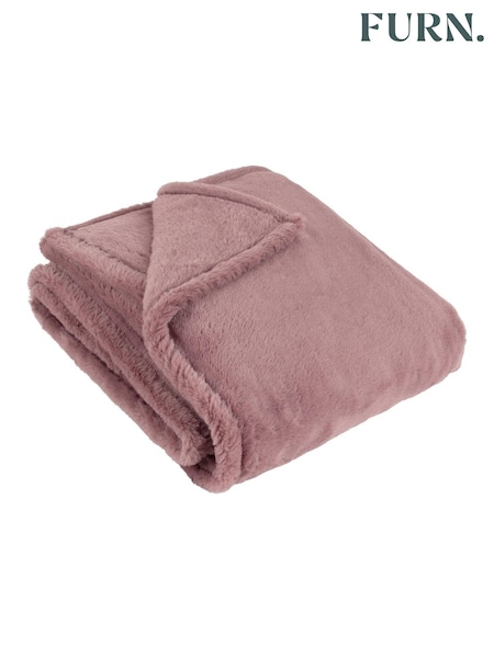 Furn Mulberry Kallu Reversible Faux Fur Throw (AK6727) | £28