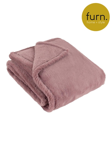 Furn Mulberry Large Kallu Reversible Faux Fur Throw (AK6732) | £36