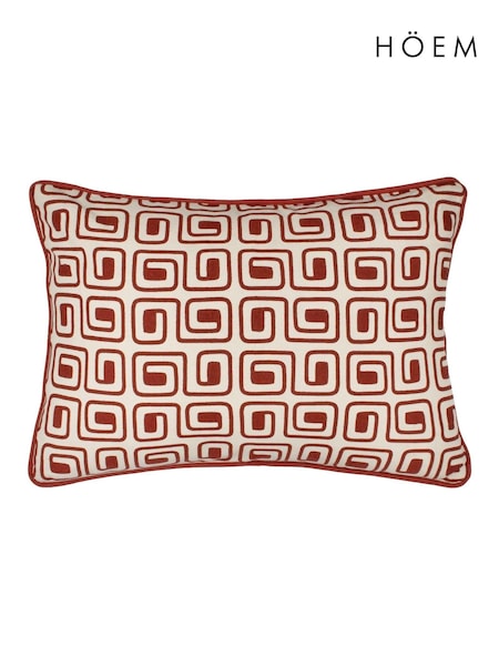 HÖEM Red Copper Safara Geometric Piped 100% Cotton Cushion (AK6743) | £18