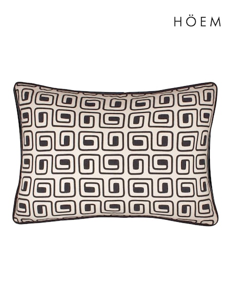 HÖEM Black Safara Geometric Piped 100% Cotton Cushion (AK6745) | £18
