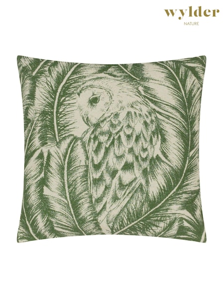 Wylder Forest Green Albus Owl Jacquard Cushion (AK6932) | £18