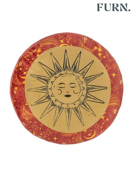 Furn Gold Dust or Rust Ethereal Sun Round Velvet Cushion (AK6933) | £17