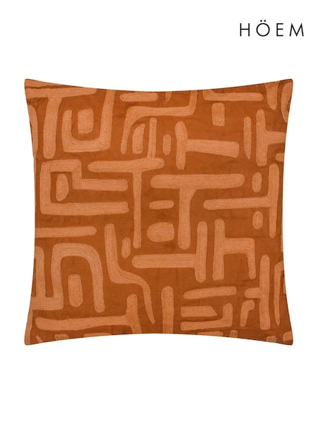 HÖEM Copper Brooke Embroidered 100% Cotton Cushion (AK6944) | £22