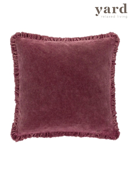 Yard Burnt Red 45 x 45cm Bertie 100% Washed Cotton Velvet Cushion (AK6949) | £28