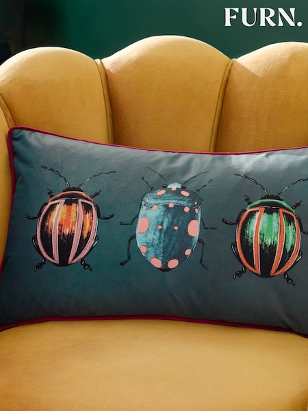 Furn Emerald Beetalis Velvet Cushion (AK6961) | £17