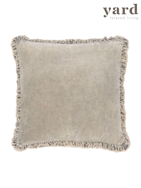 Yard Taupe 45 x 45cm Bertie 100% Washed Cotton Velvet Cushion (AK6963) | £28