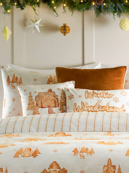 Furn Cloud Dust and Ginger Gretel Winter Wonderland Velvet Cushion (AK6975) | £17