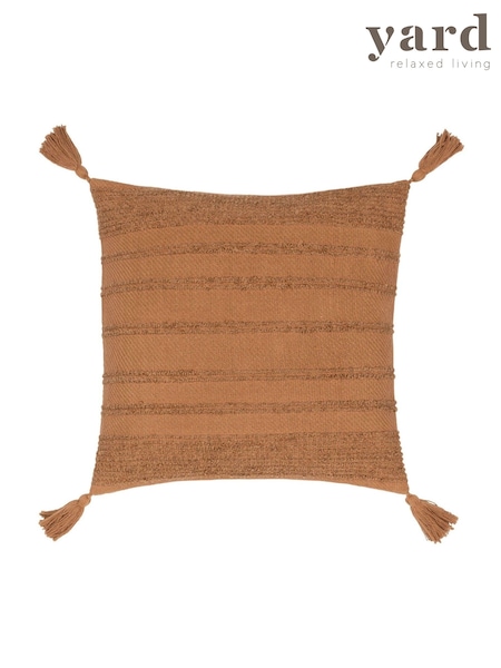 Yard Ginger Larch Woven Tasselled Cushion (AK6987) | £18