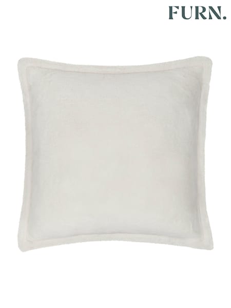 Furn Ecru Kallu Reversible Faux Fur Cushion (AK6989) | £18