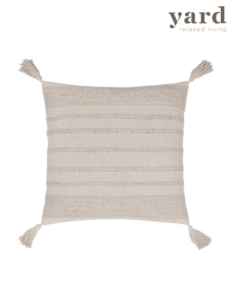 Yard Stone Larch Woven Tasselled Cushion (AK7005) | £18