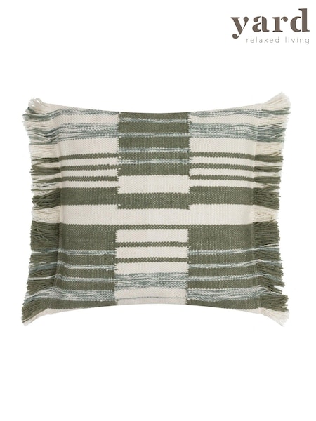 Yard Sage Torode Woven Fringed 100% Cotton Cushion (AK7016) | £22