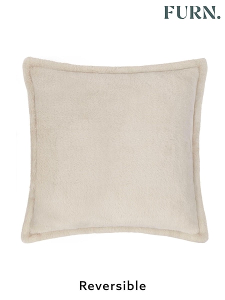 Furn Natural Kallu Reversible Faux Fur Cushion (AK7022) | £18