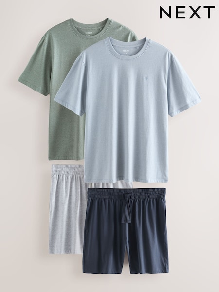 Blue/Green Stripe Jersey Short Pyjamas Set 2 Pack (AK7100) | £46