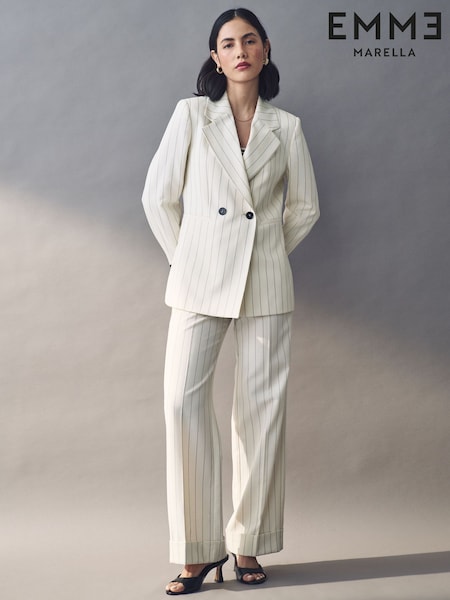 Emme Marella Agra White Jacket and Trousers Set (AK7290) | £280