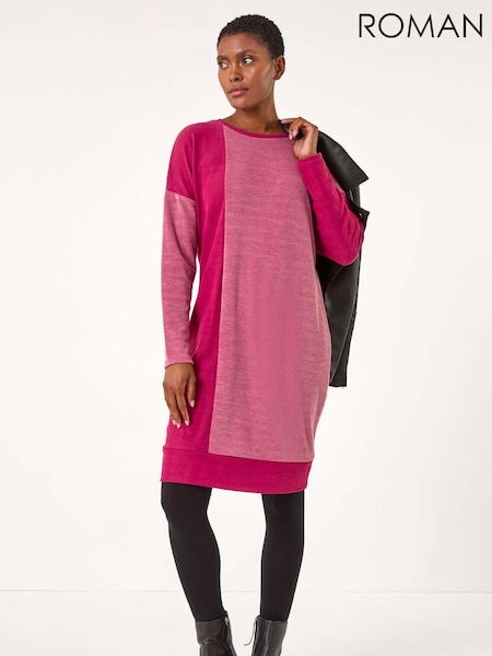 Roman Red Colour Block Stretch Jumper Dress (AK7570) | £42