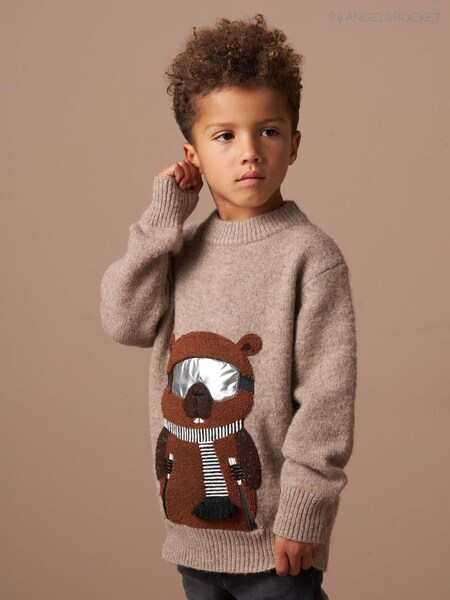 Angel & Rocket Brown Jules Borg Ski Beaver Knit Jumper (AK7677) | £15 - £18