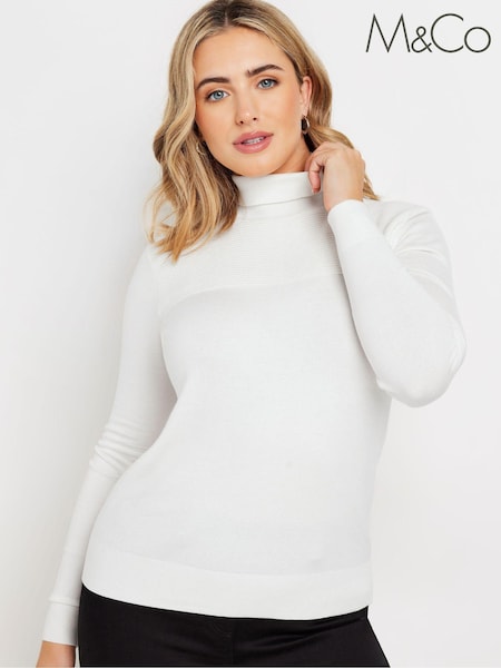 M&Co Natural Basic Roll Neck Jumper (AK7723) | £24