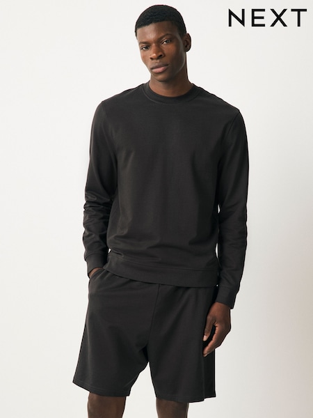 Slate Grey 100% Cotton Sweatshirt And Shorts Set (AK7833) | £34