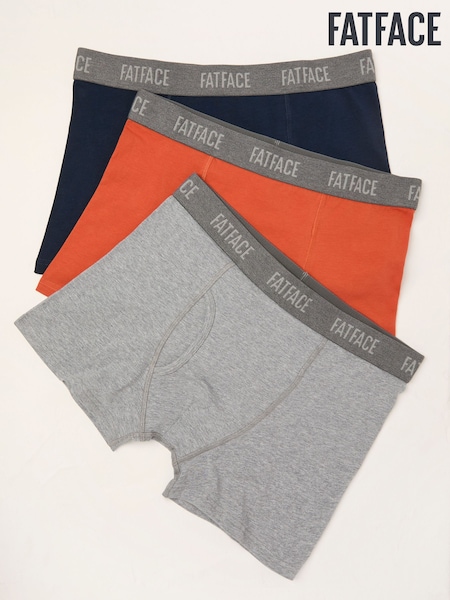 FatFace Grey/Orange/Navy Classic Boxers 3 Pack (AK7848) | £30
