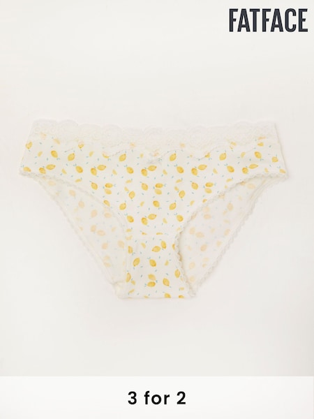 FatFace White LEMON PRINT KNICKERS (AK7854) | £9
