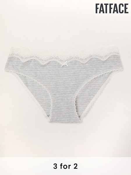 FatFace Grey Stripe Knickers (AK7857) | £9