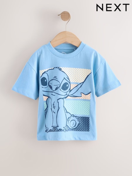 Blue Lilo & Stitch Short Sleeve 100% Cotton T-Shirt (3mths-8yrs) (AK7898) | £9 - £11
