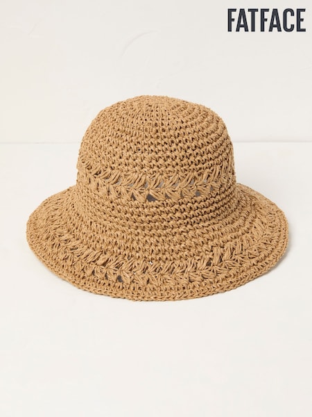FatFace Natural Pattern Straw Bucket Hat (AK7916) | £22