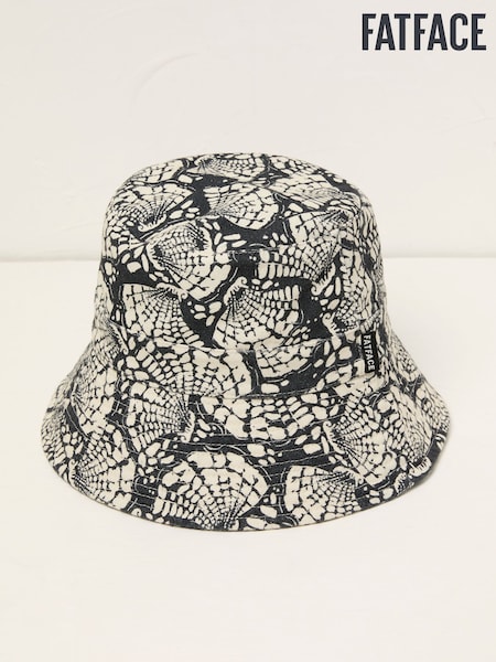 FatFace Black Shell Printed Bucket 100% Cotton Hat (AK7919) | £22.50
