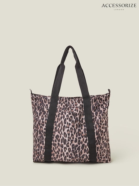 Accessorize Animal Packable Leopard Print Tote Bag (AK8152) | £20