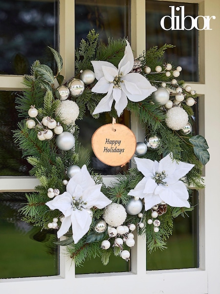 Personalised Valley Snowdrift Christmas Wreath by Dibor (AK8182) | £52