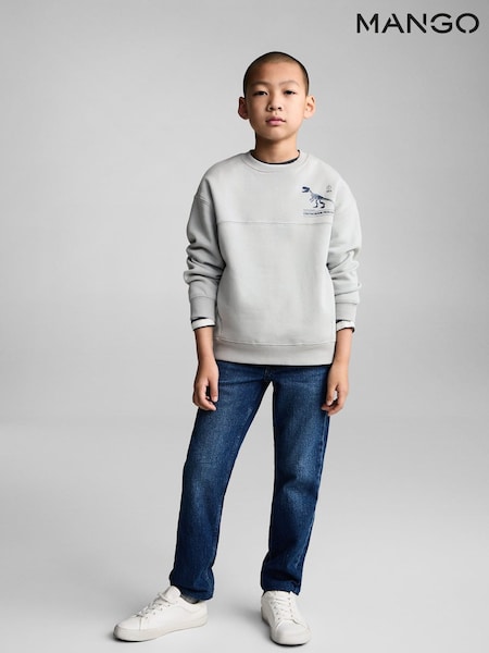 Mango Cream Boys Graphic Dinosaur Sweatshirt (AK8199) | £20