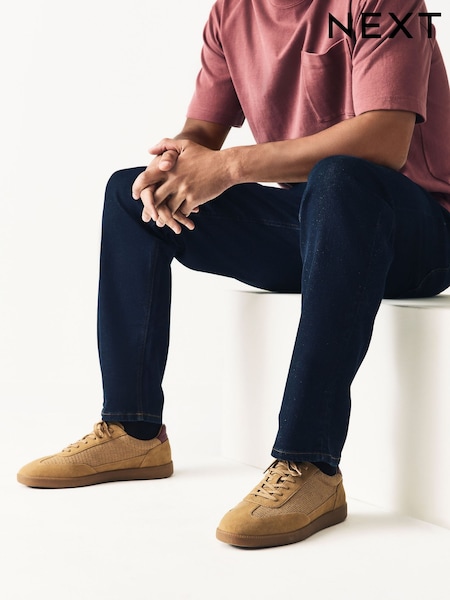 Tan Brown Casual Knitted Trainers (AK8347) | £38