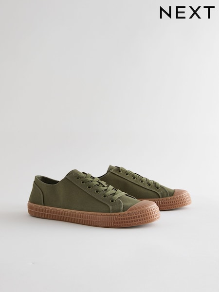 Green Canvas Trainers Shoes (AK8352) | £32