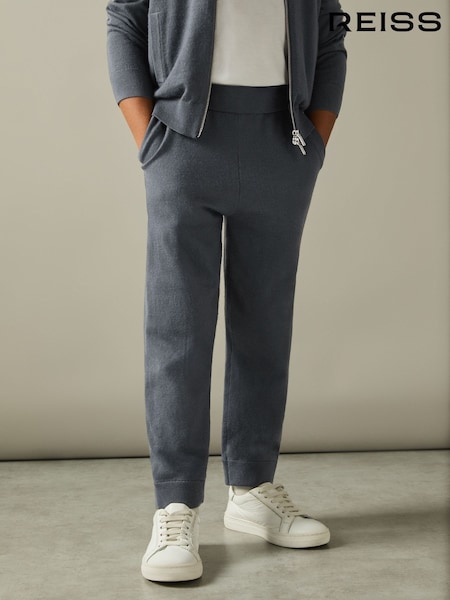 Reiss Blackened Blue Billings 9-13 yrs Merino-Blend Stretch Joggers (AK8412) | £40