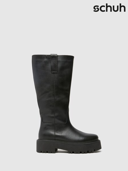 Schuh Darina Leather Pull On Black Boots (AK8500) | £90