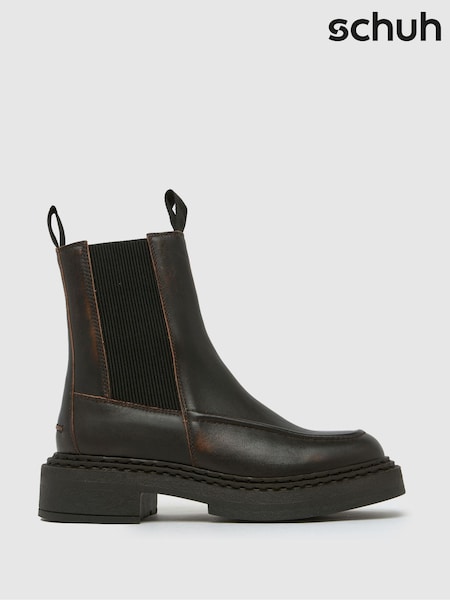 Schuh Cassie Leather Ankle Brown Boots (AK8502) | £95