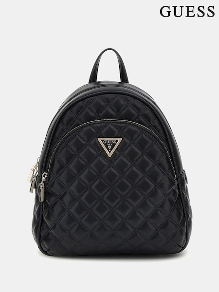 Guess Giully Quilted Dome Black Backpack (AK8535) | £125