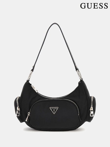 Guess Gemma Nylon Shoulder Black Bag (AK8538) | £110